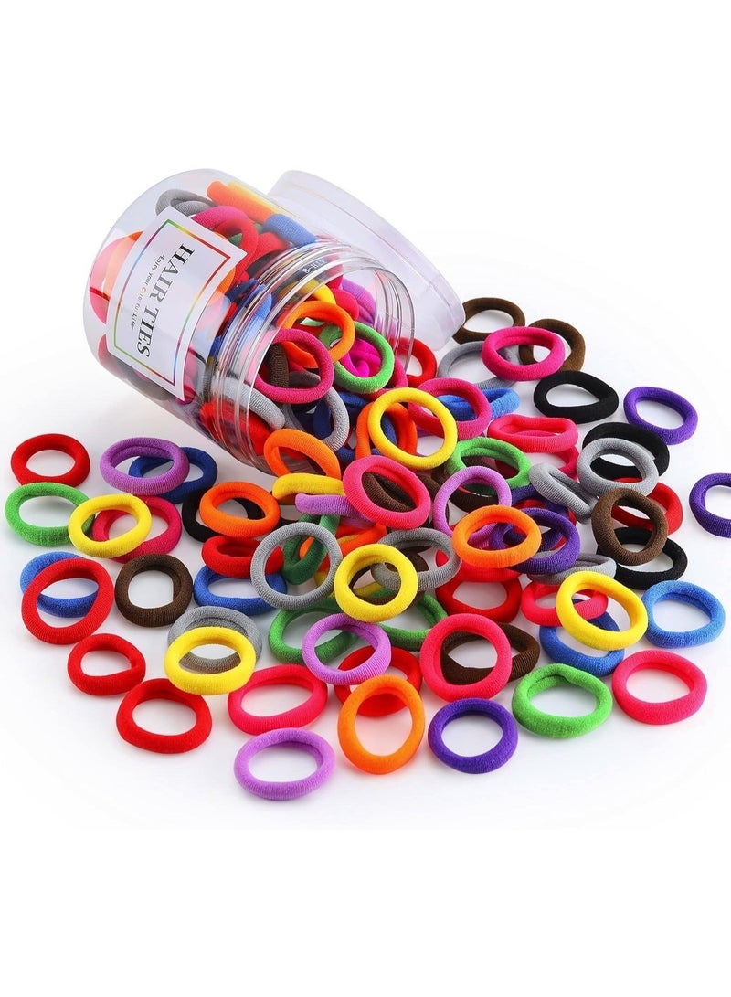 Xpert 100pcs Baby Hair Ties, Elastics Hair Ties for Girls Multicolor Small Seamless Hair Bands for Little Kids Toddler Girls Ponytail Holders - Image 2